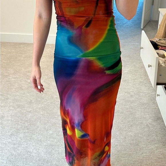 Zara multi color mesh dress - Picture 3 of 3